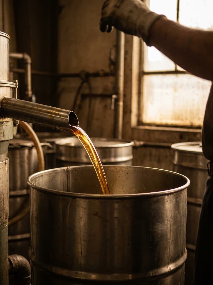 Commercial used cooking oil collected for recycling